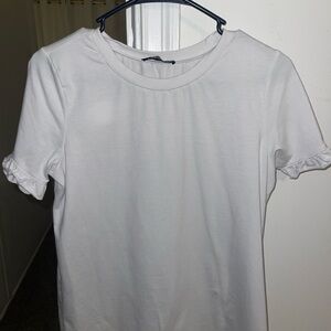 Classic White Ruffle Sleeve Top